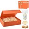 Beautiful & Sturdy Large Orange Gift Box Measuring 12 x 8.5 x 3.2 Inches for Birthday Gifts - Box Includes Cards, Envelopes, Ribbon and Shredded Paper Filler (set of 2)